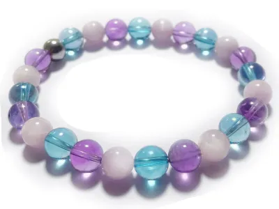 Amethyst Aqua Aura Kunzit Edelstein Stretch Armband Längen Wahl