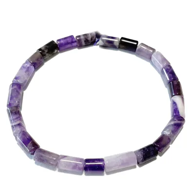 Amethyst Walzen Edelsteinarmband Armband violett Stretcharmband Längen Wahl