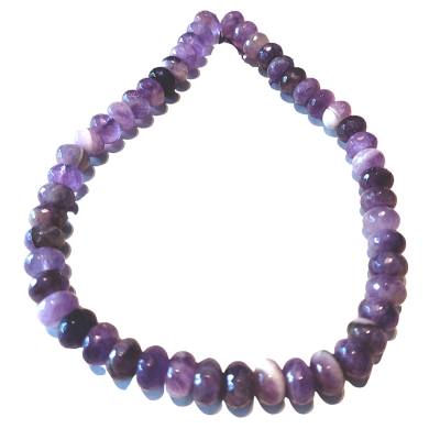 Amethyst facettiert Button Edelsteinkette Halskette violett Kette Größenwahl