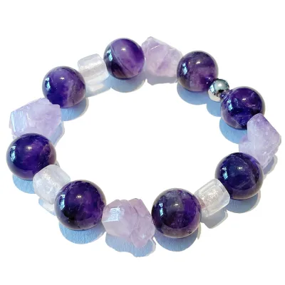 Amethyst Kristall violett Edelstein Designer Stretch Armband Längen Wahl