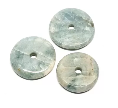 Aquamarin Edelstein Donut 3 cm Anhänger