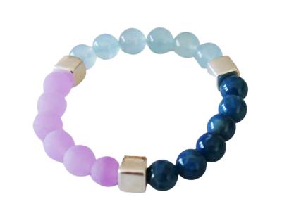 Sommertyp Farben Edelsteinarmband Aquamarin Apatit blau Jade lila