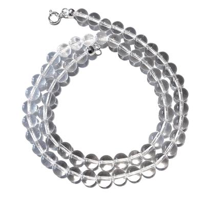 Bergkristall klar transparent Kugel Halskette Kette Collier