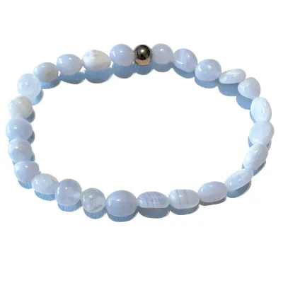 Chalcedon blau Nugget Edelstein Armband Längen Wahl