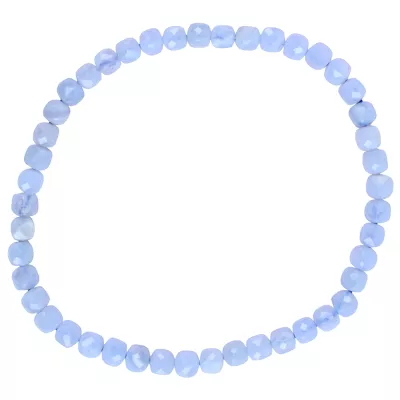 Chalcedon Edelstein Würfel Stretch Armband hellblau