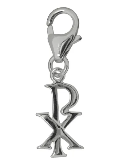 Christusmonogramm Charm Anhänger Sterlingsilber Karabiner