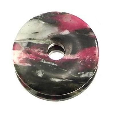 Eudialyt Edelstein Donut rot schwarz Anhänger Kettenanhänger 4 cm