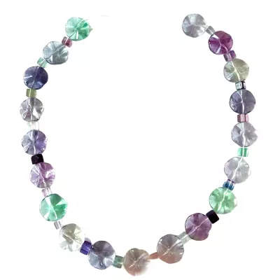 Fluorit Regenbogenfluorit multicolor bunt Edelsteinkette Collier