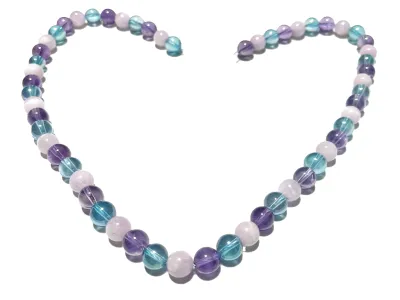 Amethyst violett Aqua Aura Kunzit Edelsteinkette Längenwahl