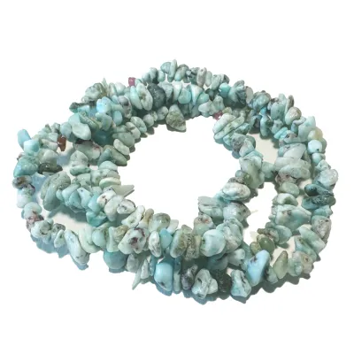 Larimar Edelstein Splitterkette 80 cm