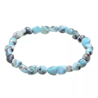 Larimar hellblau Edelstein Nugget Stretcharmband Armband