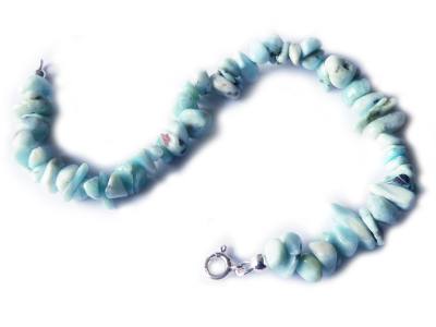 Larimar Splitter Nugget Armband Längen Wahl 925er Silber Verschluss