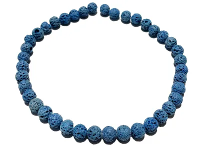 Lava Lavastein blau Edelstein Stretch Kugel 6 mm Armband Längen Wahl