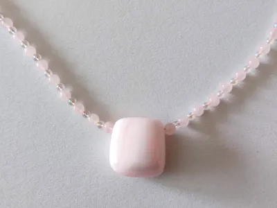 Rosenquarz Angel Aura Manganocalcit rosa Designerkette Anhänger Größenwahl