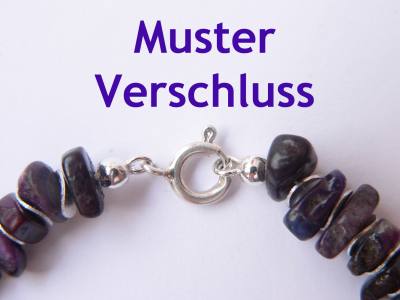 Chalcedon Edelstein Kette mit effektvoller Glasperle Halskette Collier