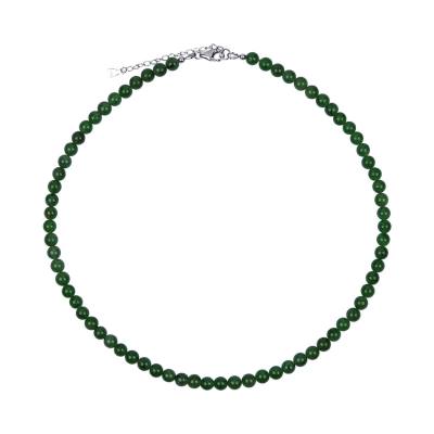 Jade nephrit Edelstein Kette Halskette Collier grün rhodoniert Verlängerungskettchen