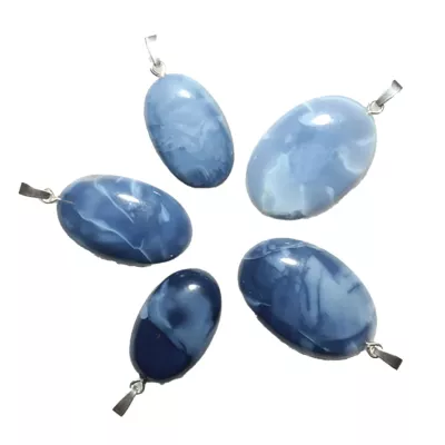 Opal blau Blauopal Edelstein Kettenanhänger 925 Silberöse