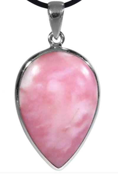 Opal pink Tropfen Edelstein Ketten Anhänger rose Echtsilber