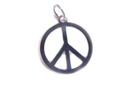 Peace Frieden 925er Echtsilber Ketten Anhänger small