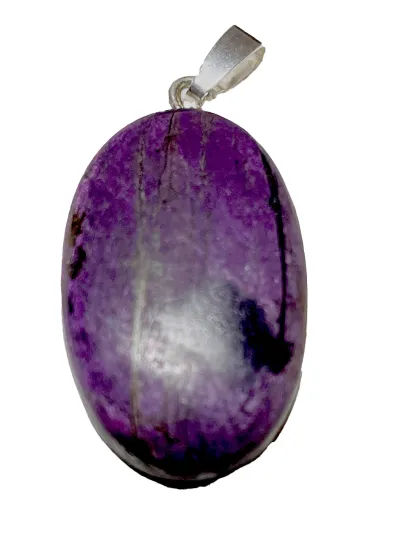 Purpurit violett lila Edelstein Cabochon Ketten Anhänger oval rund