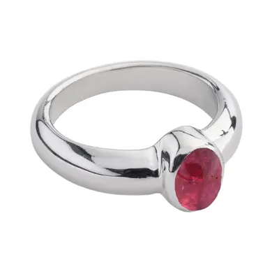 Turmalin rosa Rubellit Edelstein Finger Ring Gr.60 (19mm) Sterlingsilber