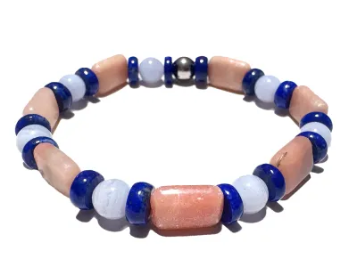 SCHÜTZE: Andenopal Lapislazuli Chalcedon Sternzeichen Stretch Armband