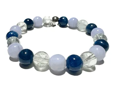 SCHÜTZE: Topas Chalcedon Apatit Sternzeichen Edelstein Stretch Armband