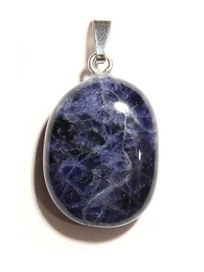 Sodalith blau Cabochon Edelstein Ketten Silber Anhänger