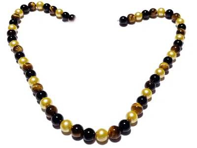 Tigerauge Onyx Edelstein Kette für Kraft und Mut Längenwahl