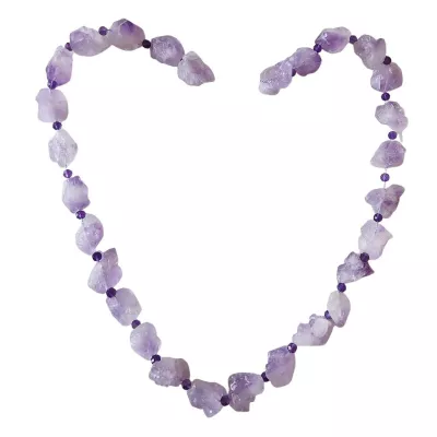 Amethyst violett Edelsteinkette Rohstein Längenwahl