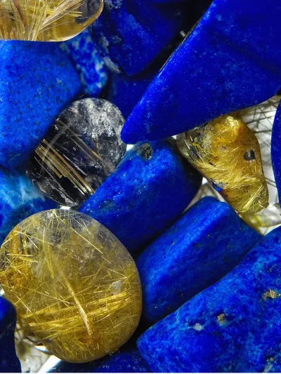 Edelsteinstab Phiole | INSPIRATION Lapislazuli Rutilquarz