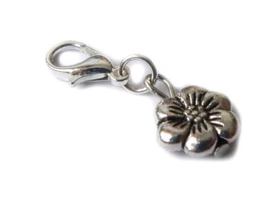 Blume Charm Anhänger Karabiner oder Handyband