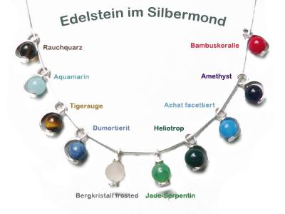 Edelstein Wechsel Anhänger für Kugel 8 mm Ketten Charm Anhänger 925er Echtsilber