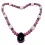 Rhodonit Rosenquarz rot Obsidian grau Edelstein Schmuck Set Kette & Armband