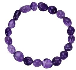 Amethyst violett Edelstein Nugget Stretch Armband