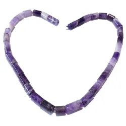 Amethyst violett Walzen Edelsteinkette Halskette Längenwahl