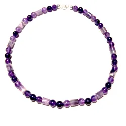 Amethyst Edelsteinkette violett lila Kette Halskette