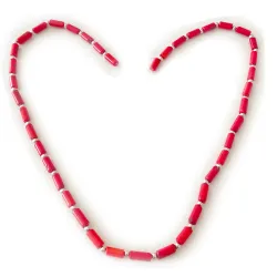 Bambuskoralle rot Echtsilberperlen Halskette Edelsteinkette Längenwahl