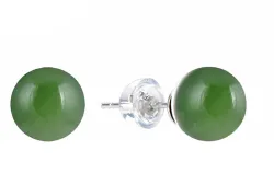 Jade nephrit grün Edelstein Ohrringe Ohrstecker 925 Echtsilber