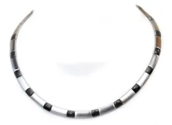 Magnet Halskette Magnetkette stark silber schwarz nickelfrei 3000 Gauss