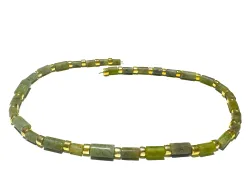 Peridot Olivin grün Edelstein Kette Gold Keramik Halskette