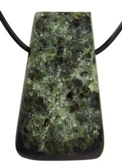 Peridot in Basalt (Lava) grün Ketten Anhänger aus Rheinland Pfalz